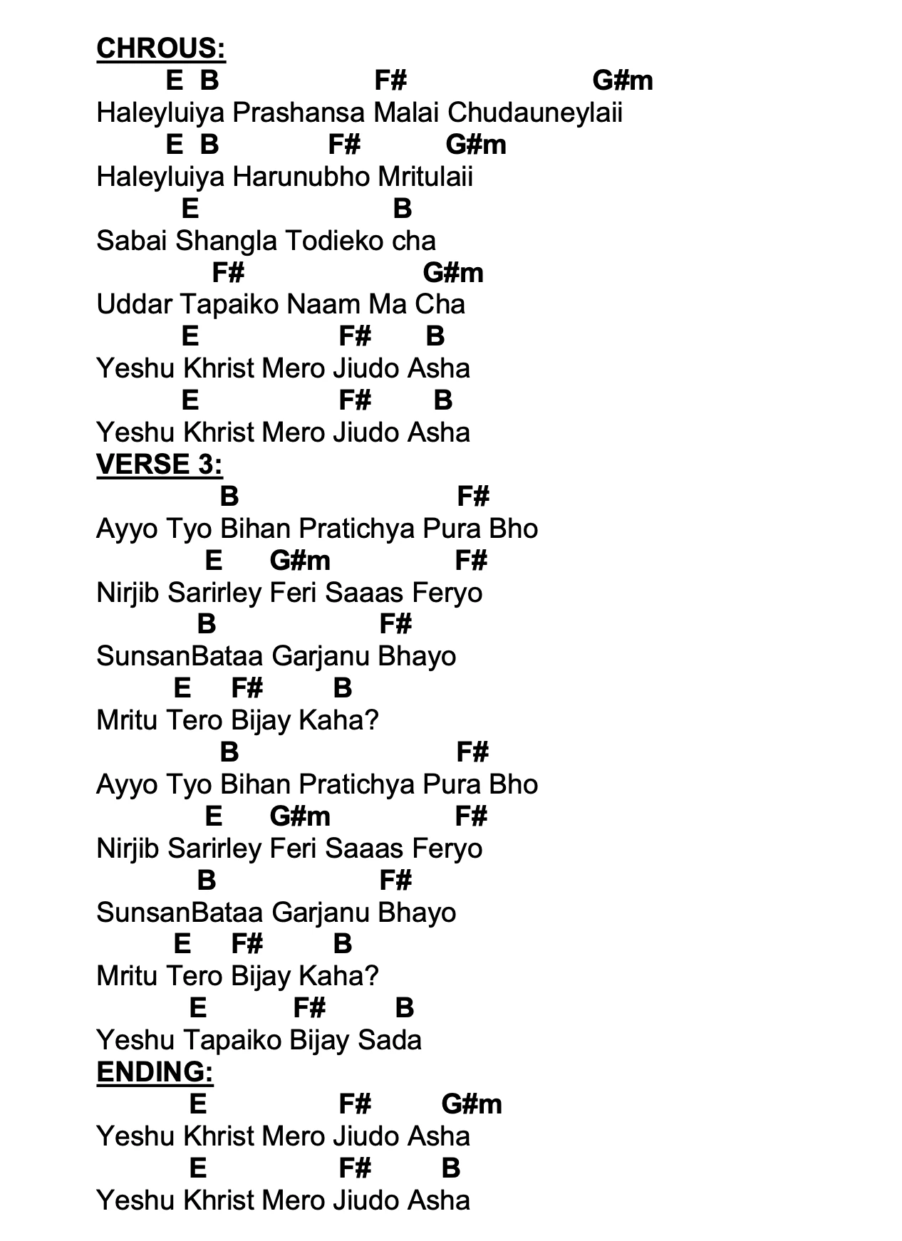 Lyrics and chords for Living Hope, key B, page 3 of 3