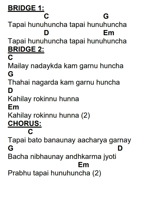 Lyrics and chords for Way Maker, key C, page 4 of 4